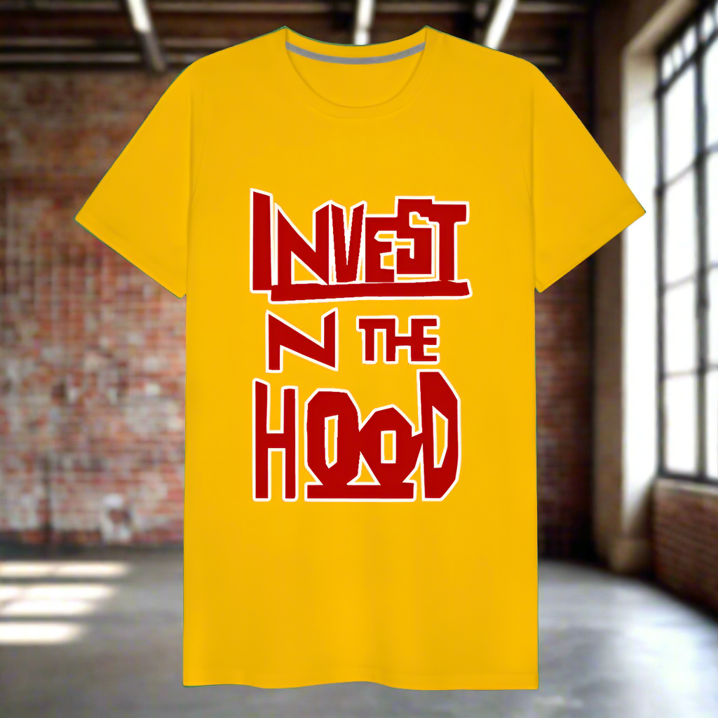 Invest N The Hood T-Shirt - sun yellow