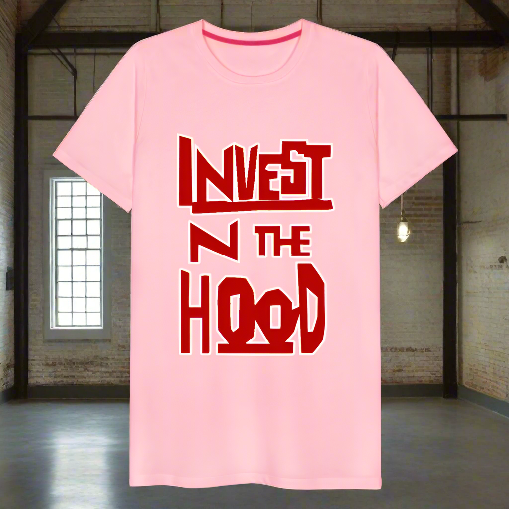 Invest N The Hood T-Shirt - pink