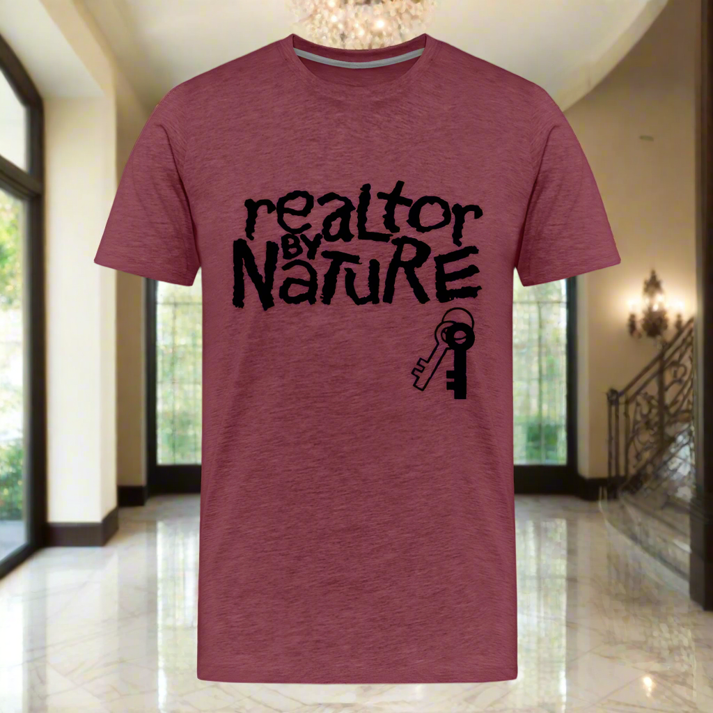 Realtor By Nature T-Shirt - heather burgundy