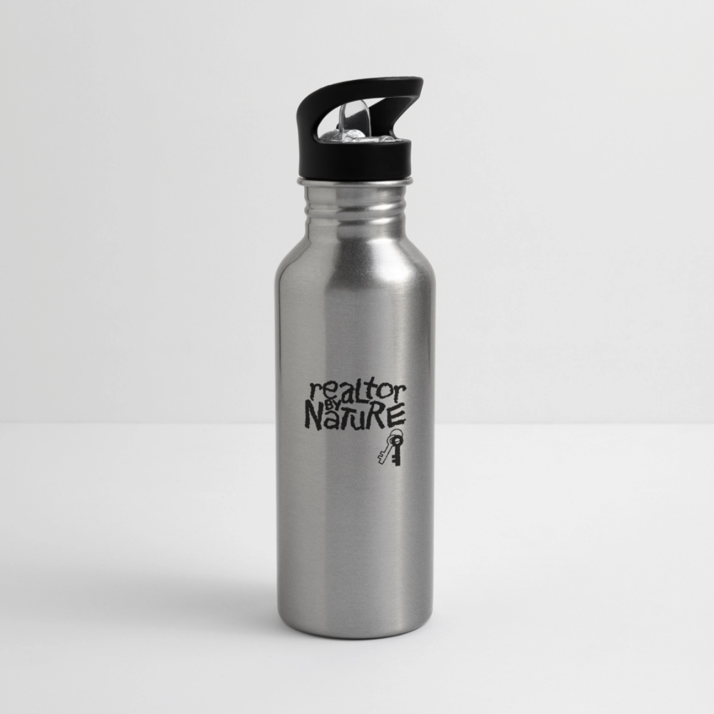 Realtor By Nature Water Bottle - silver