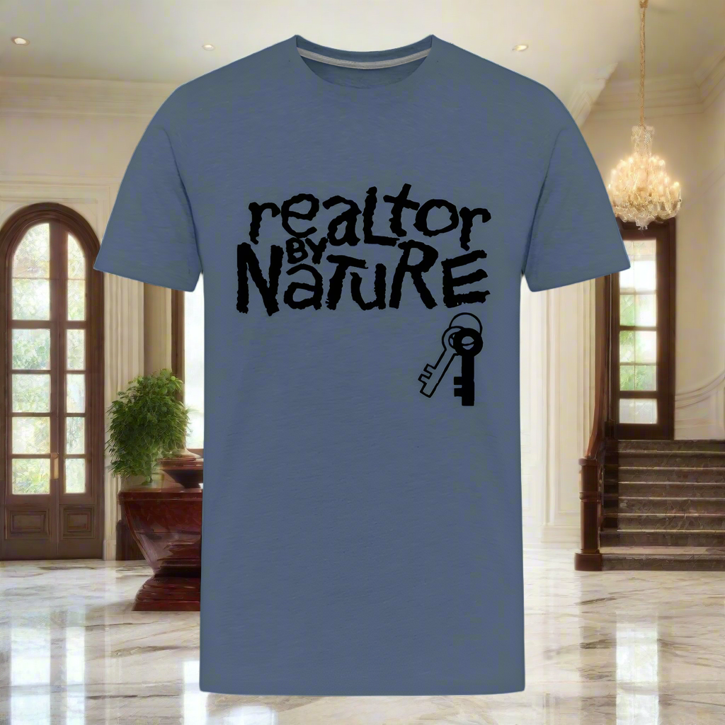 Realtor By Nature T-Shirt - heather blue